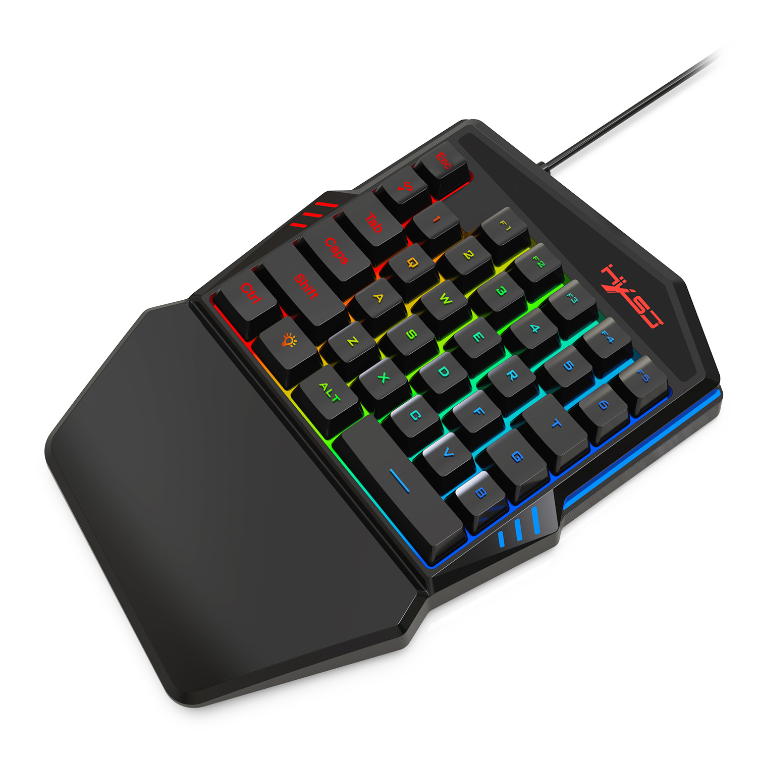 Gaming Keyboard Half - HXSJ-Teclado para jogos de retroiluminação LED