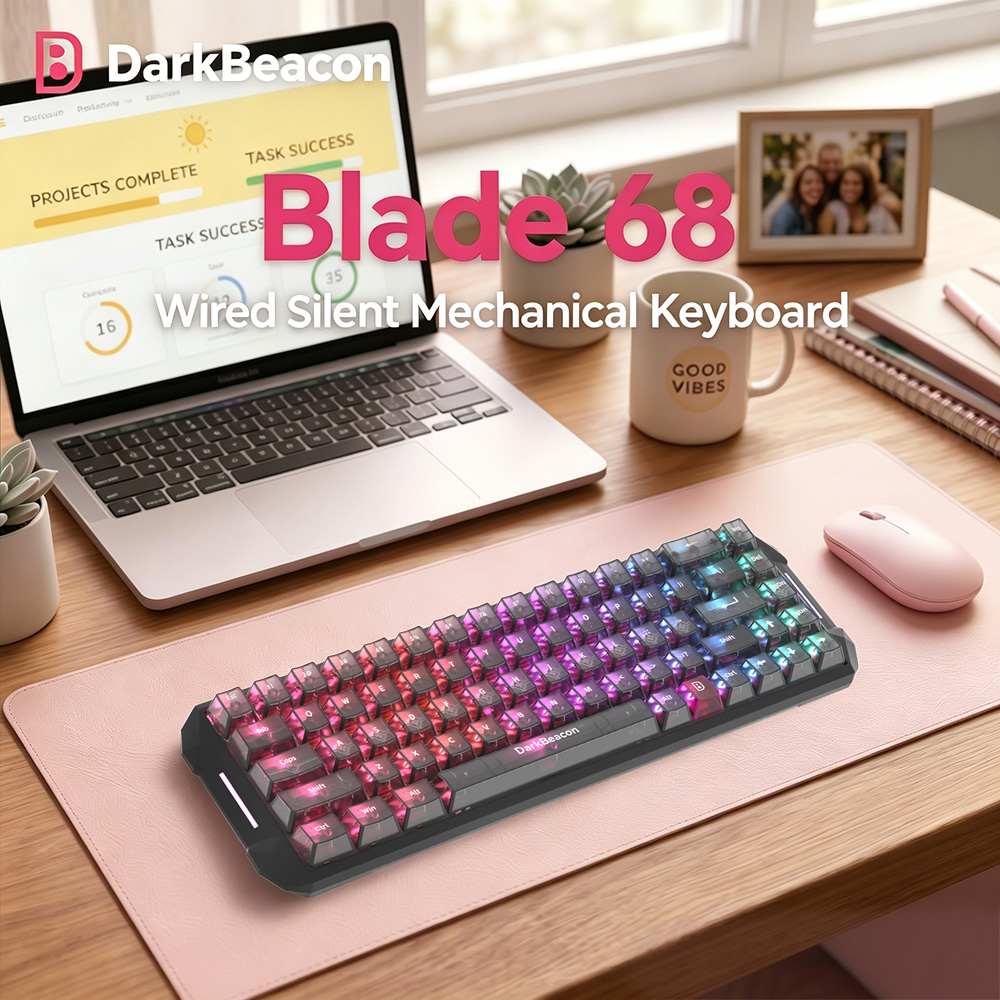 Gaming Keyboard That Is Quiet - Teclado Mecânico Silencioso com Fio DarkBeacon