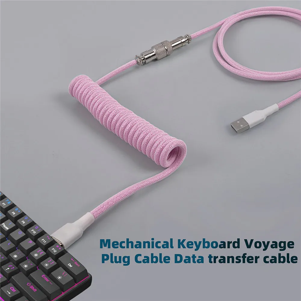 Gaming Keyboard Type C - Novo teclado mecânico cabo enrolado tipo