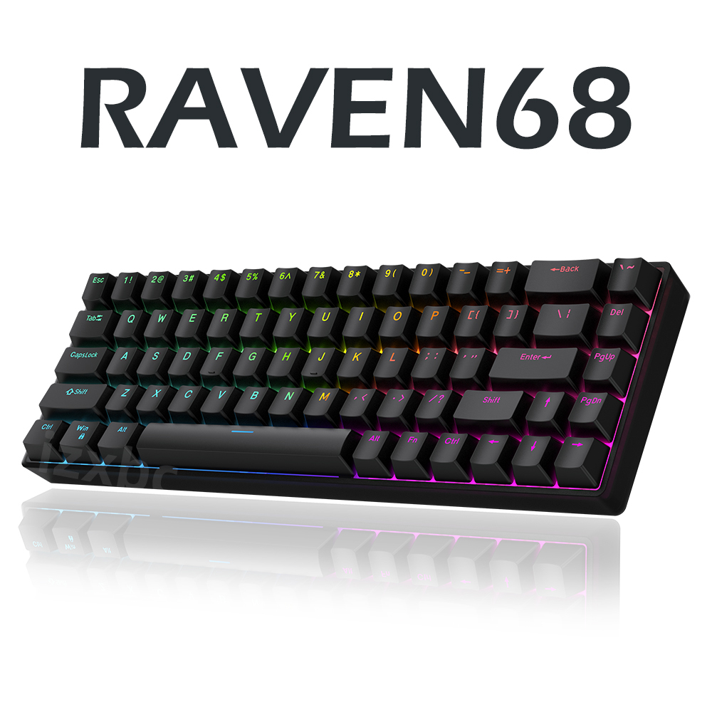 Gaming Keyboard Half - Raven68 teclado mecânico com fio com