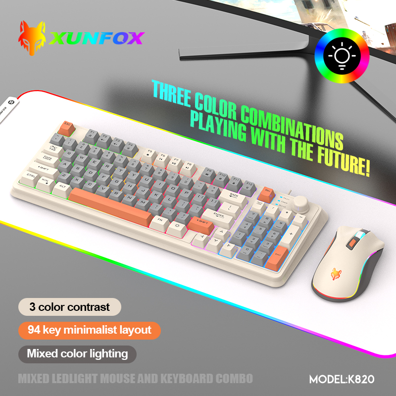 Gaming Keyboard Bundle - K820 USB com fio jogo teclado