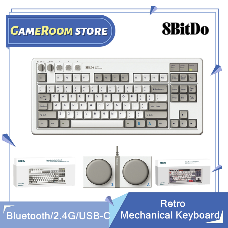 Gaming Keyboard Type C - Teclado mecânico retrô 8Bitdo, teclado para