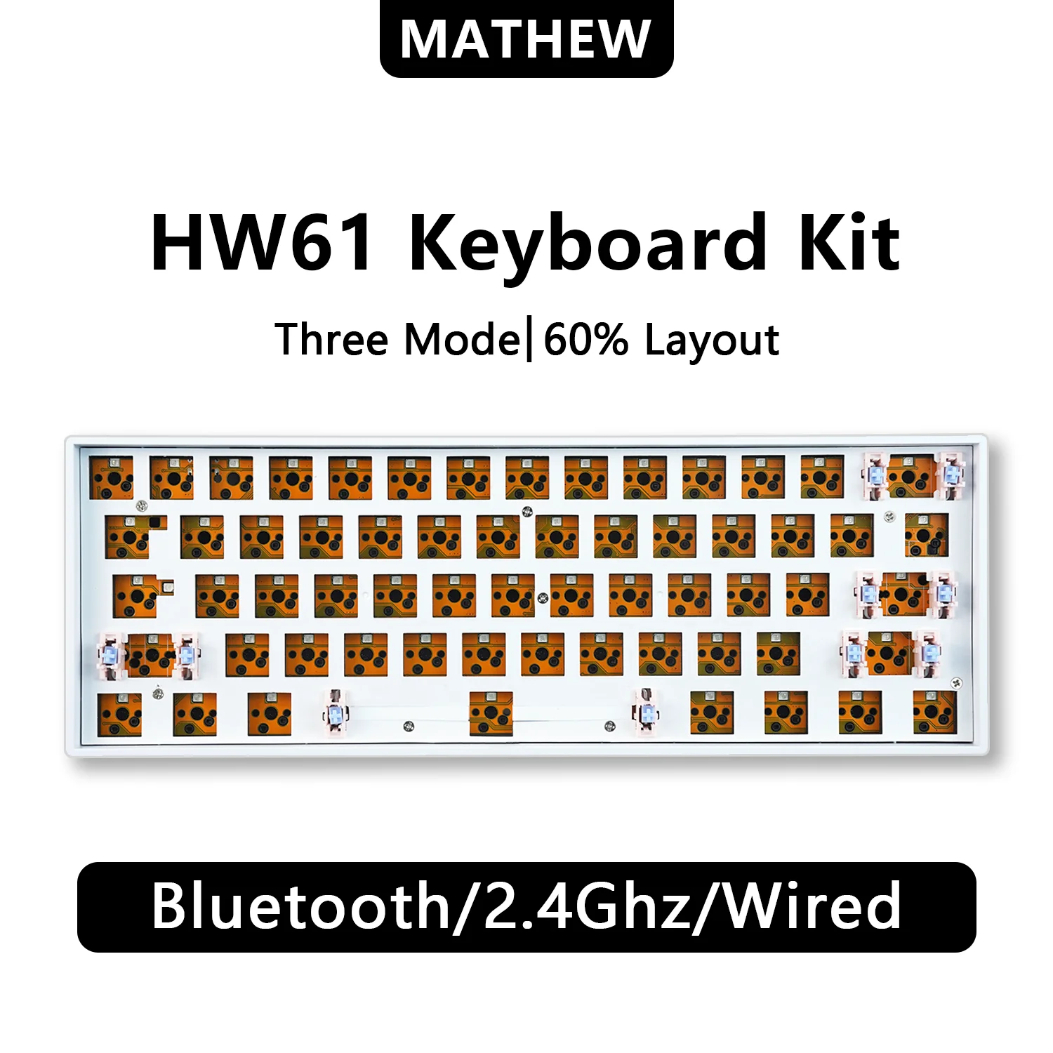 Gaming Keyboard Thocky - Hw61/ultra60 kit de teclado mecânico personalizado