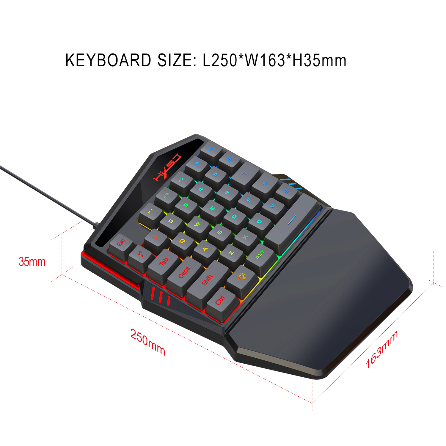 HXSJ-Teclado para jogos de ret - Gaming Keyboard Half avaliação e preço