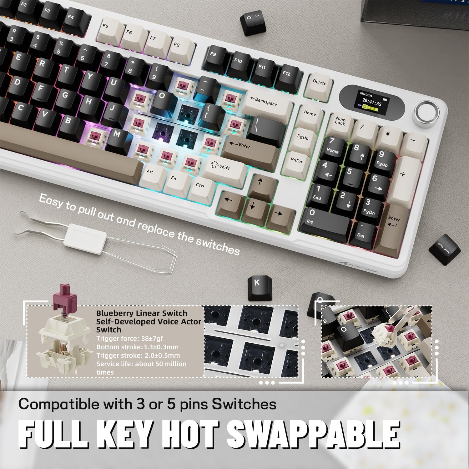 ATTACK SHARK X98Pro Teclado Me - Gaming Keyboard Thocky avaliação e preço
