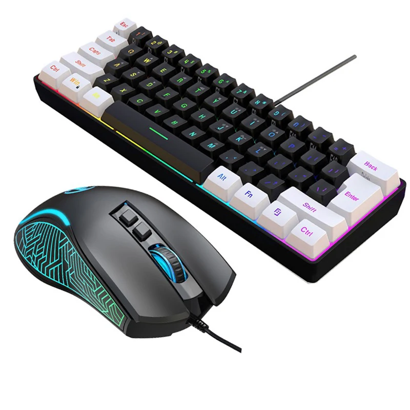 Kit de Teclado e Mouse 60% par - Gaming Keyboard Mouse Set avaliação e preço