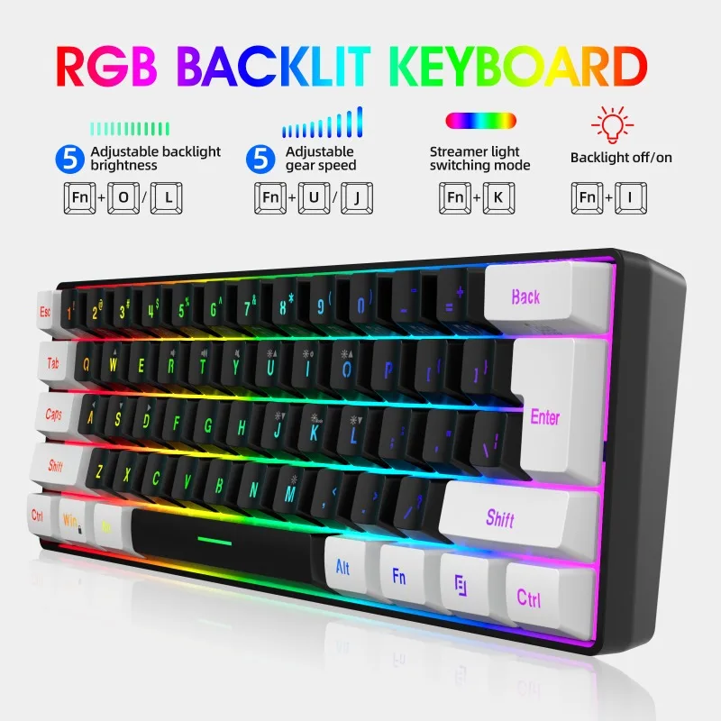 Kit de Teclado e Mouse 60% par - Gaming Keyboard Mouse Set avaliação e preço