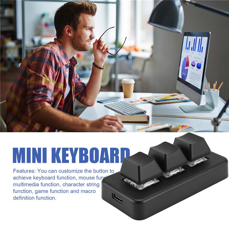Mini teclado macro programável - Gaming Keyboard Mini avaliação e preço
