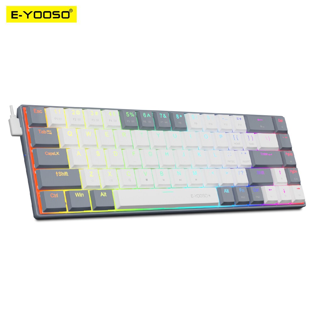 E-YOOSO a68 rgb mini fino usb  - Gaming Keyboard Bundle avaliação e preço