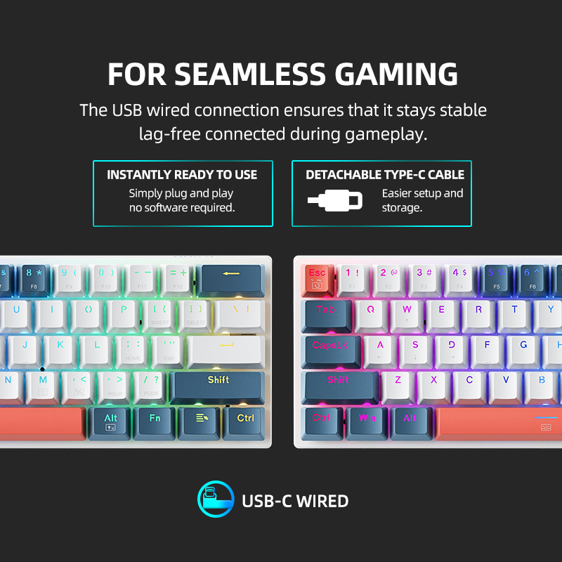 K500-B61achenike Mini Keybaord - Gaming Keyboard Thocky avaliação e preço