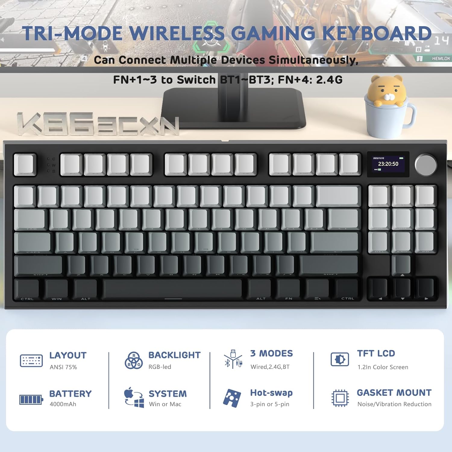 Teclado Mecânico Sem Fio ATTAC - Gaming Keyboard Thocky avaliação e preço