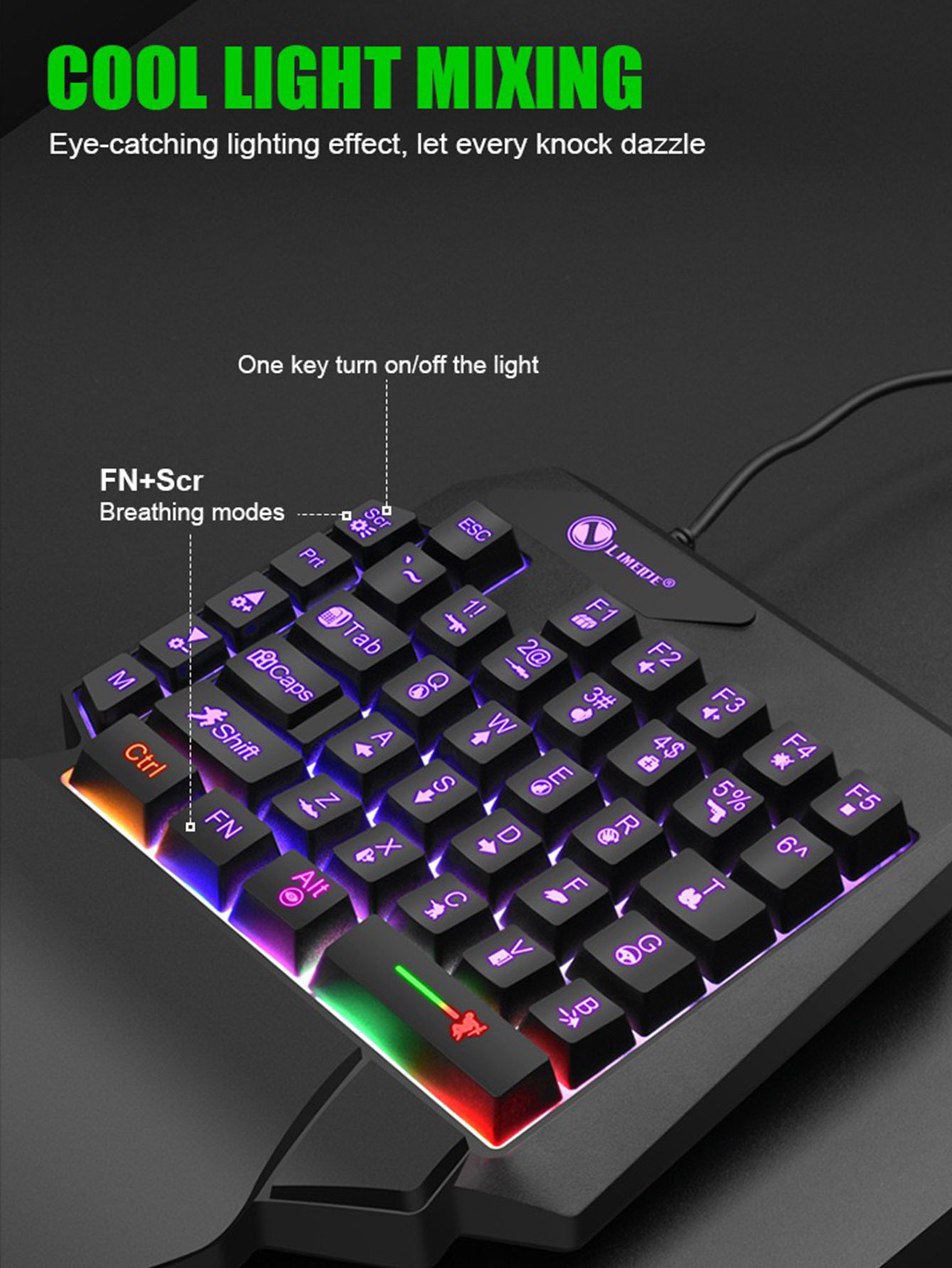 Teclado mecânico com fio para  - Gaming Keyboard Half avaliação e preço