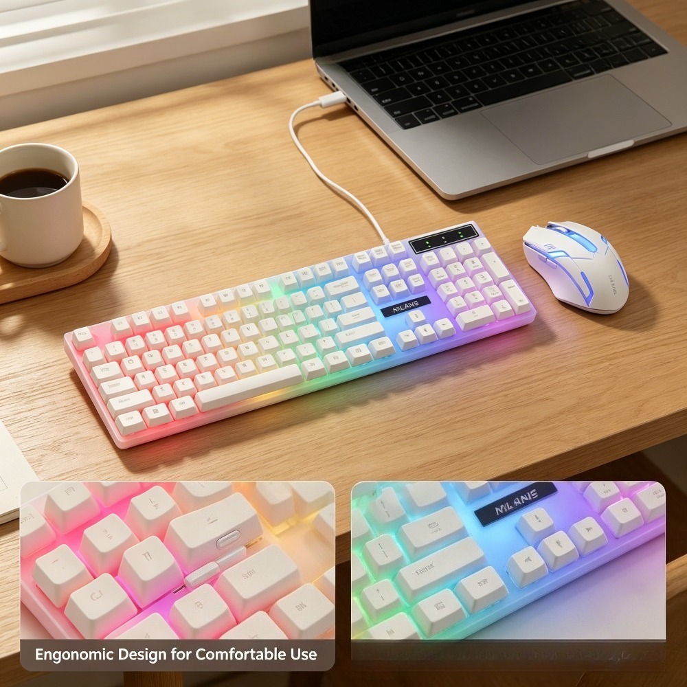 Conjunto de teclado e mouse co - Gaming Keyboard Mouse Set avaliação e preço