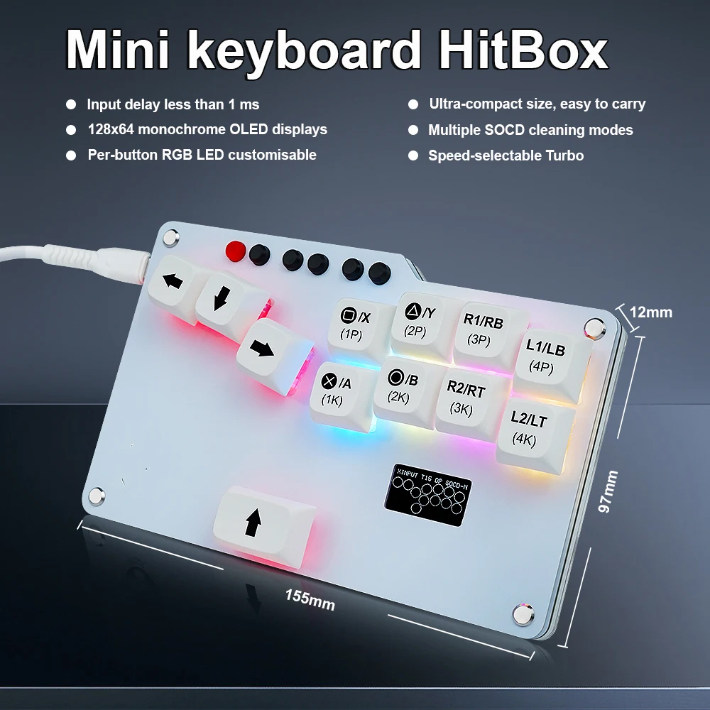 Hitbox Mini GP2040 CE Fightsti - Gaming Keyboard Mini avaliação e preço