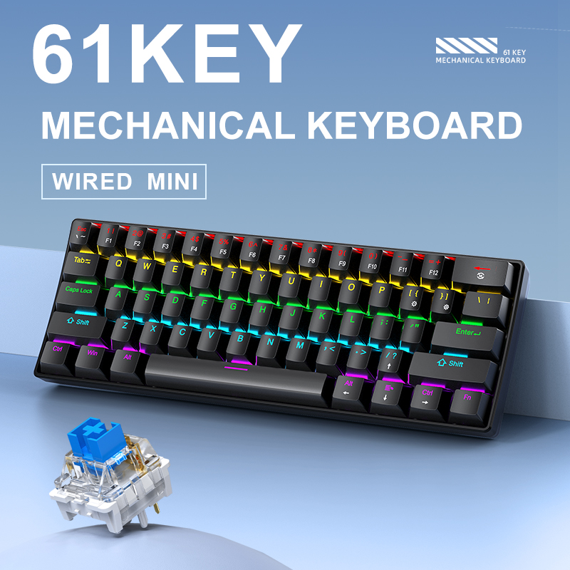 Teclado Mecânico Gamer K61 com - Gaming Keyboard Half avaliação e preço