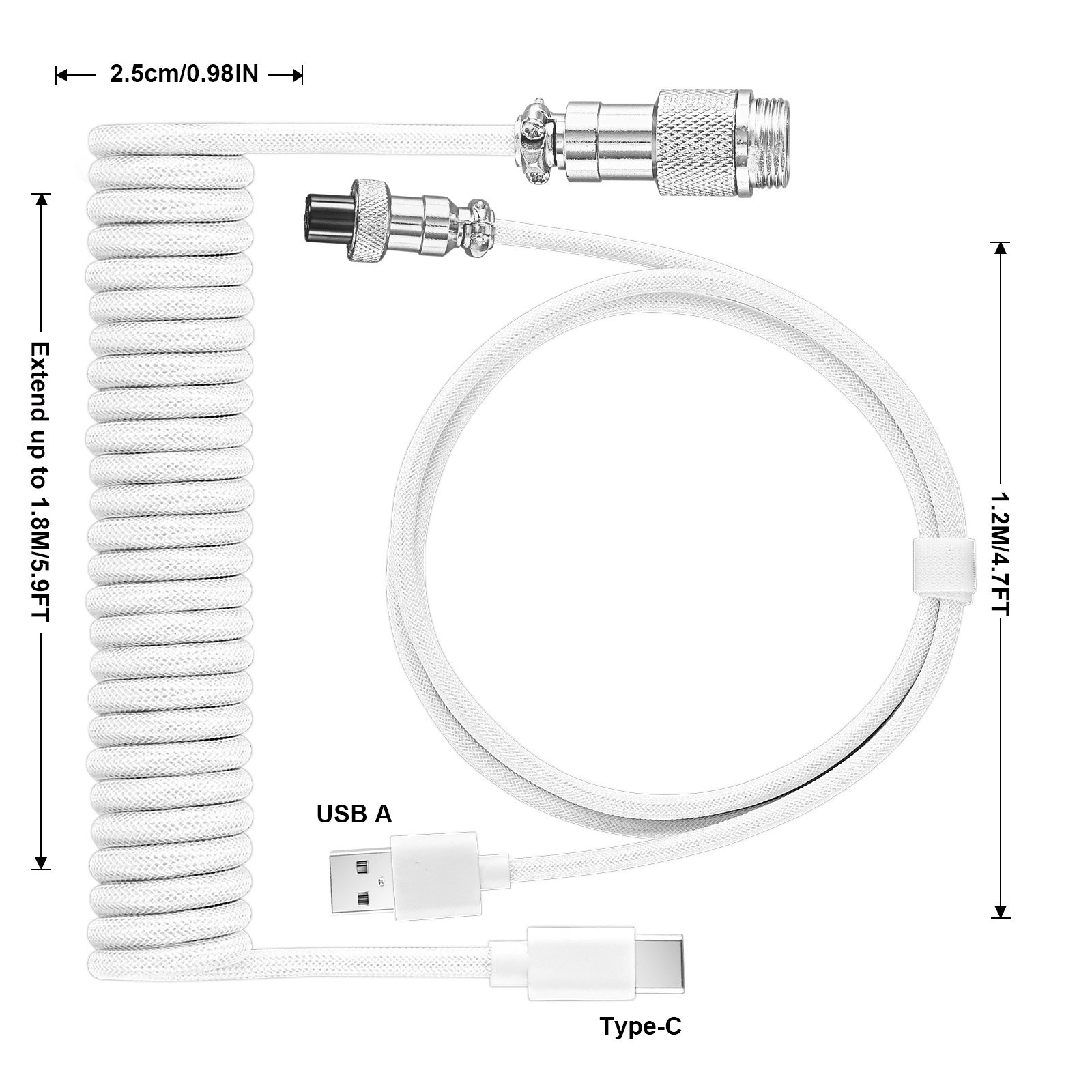 Cabo Espiral USB Tipo C para T - Gaming Keyboard Type C avaliação e preço