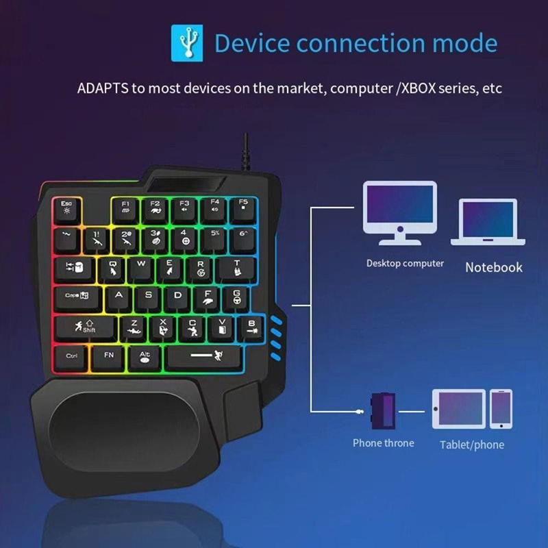 Teclado Gamer RGB Mini USB Ult - Gaming Keyboard Half avaliação e preço